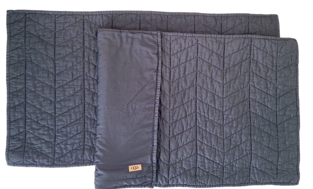 UGG Quilted Gauze Pillow Shams Set King Blue Gray